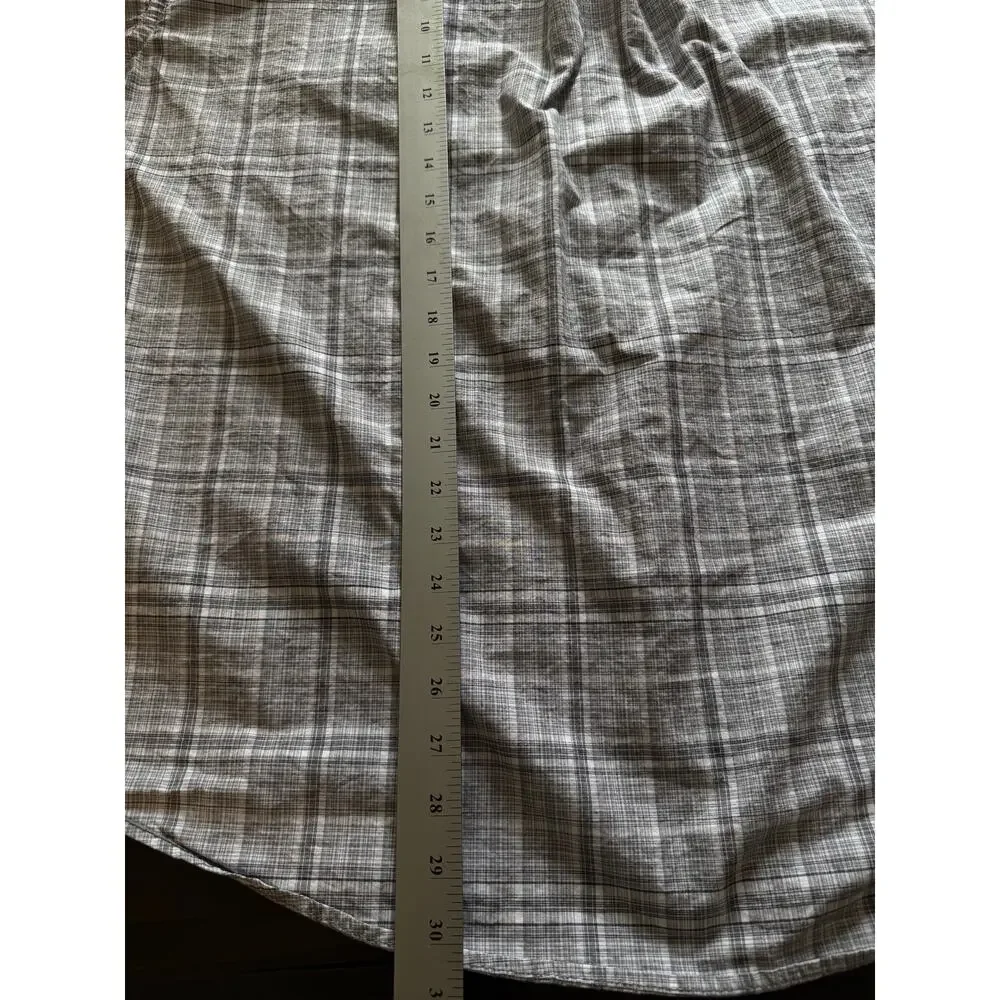 Panhandle Rough Stock Men’s XL Grey Plaid Long Sleeve Button Front Western Shirt - Picture 7 of 8
